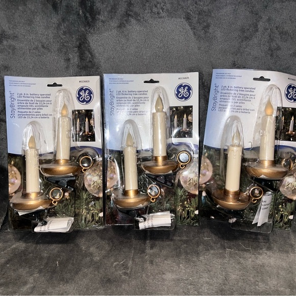 GE StayBright 2 pack 6 Inch battery operated LED flickering tree candles 6 Piece - Picture 1 of 12